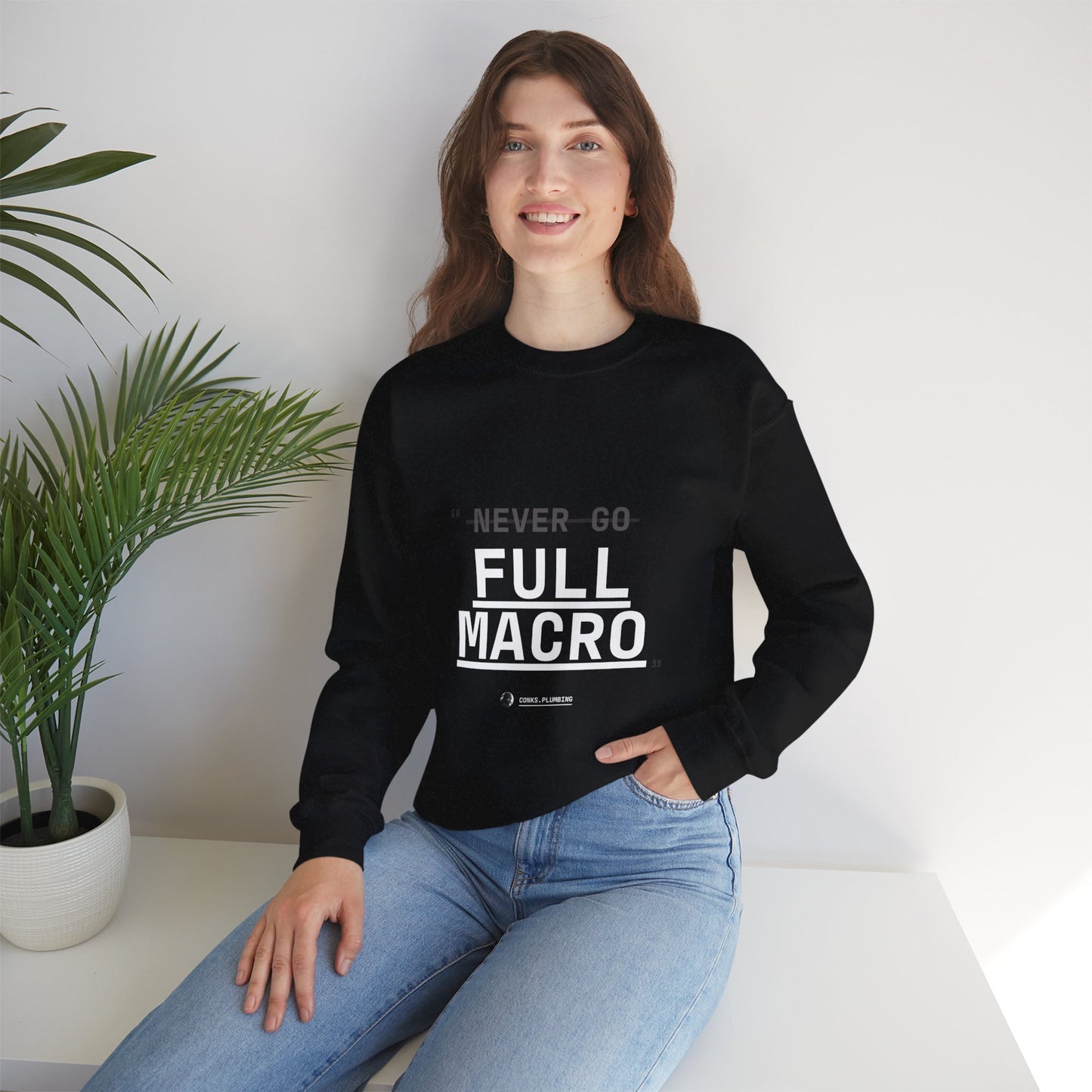 Never Go Full Macro Sweater (Black)